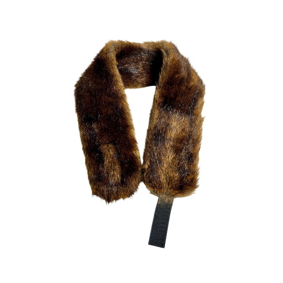 Fabulous Furs Faux Fur Neck Warmer Collar Brown Animal Print - Picture 4 of 8